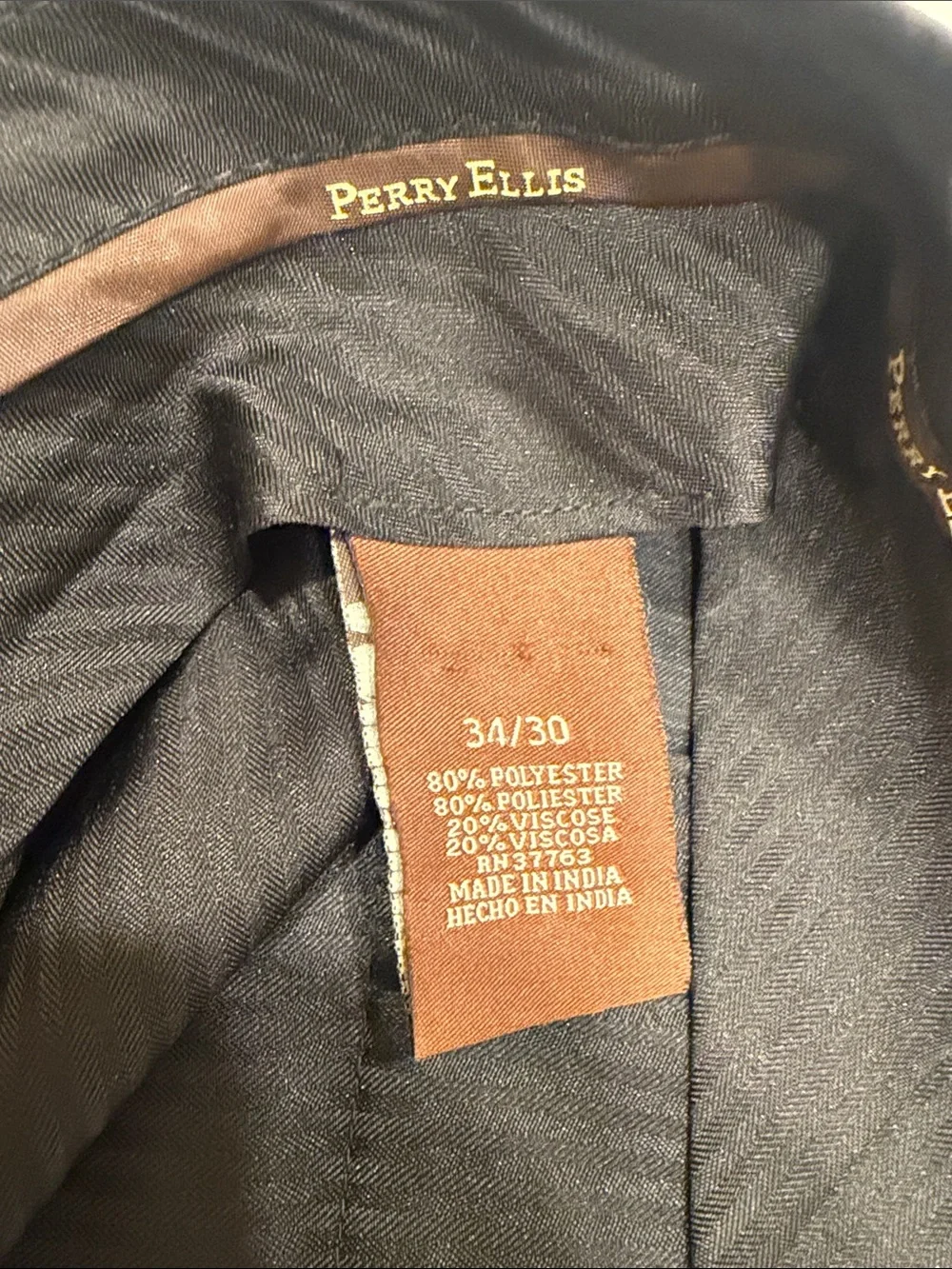 Perry Ellis Men's Dark Charcoal Pinstripe Dress Pants